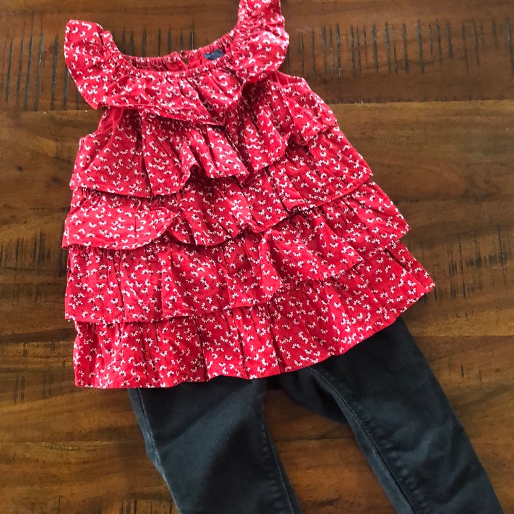 Baby Gap 18-24 Jeans and ruffled shirt